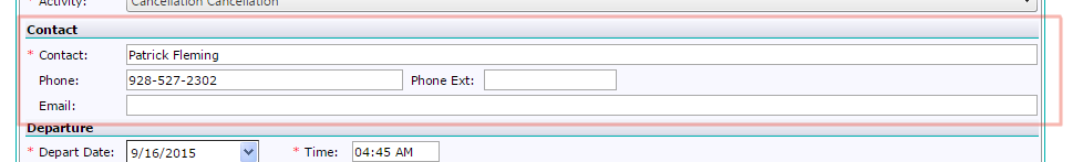 Contact fields 